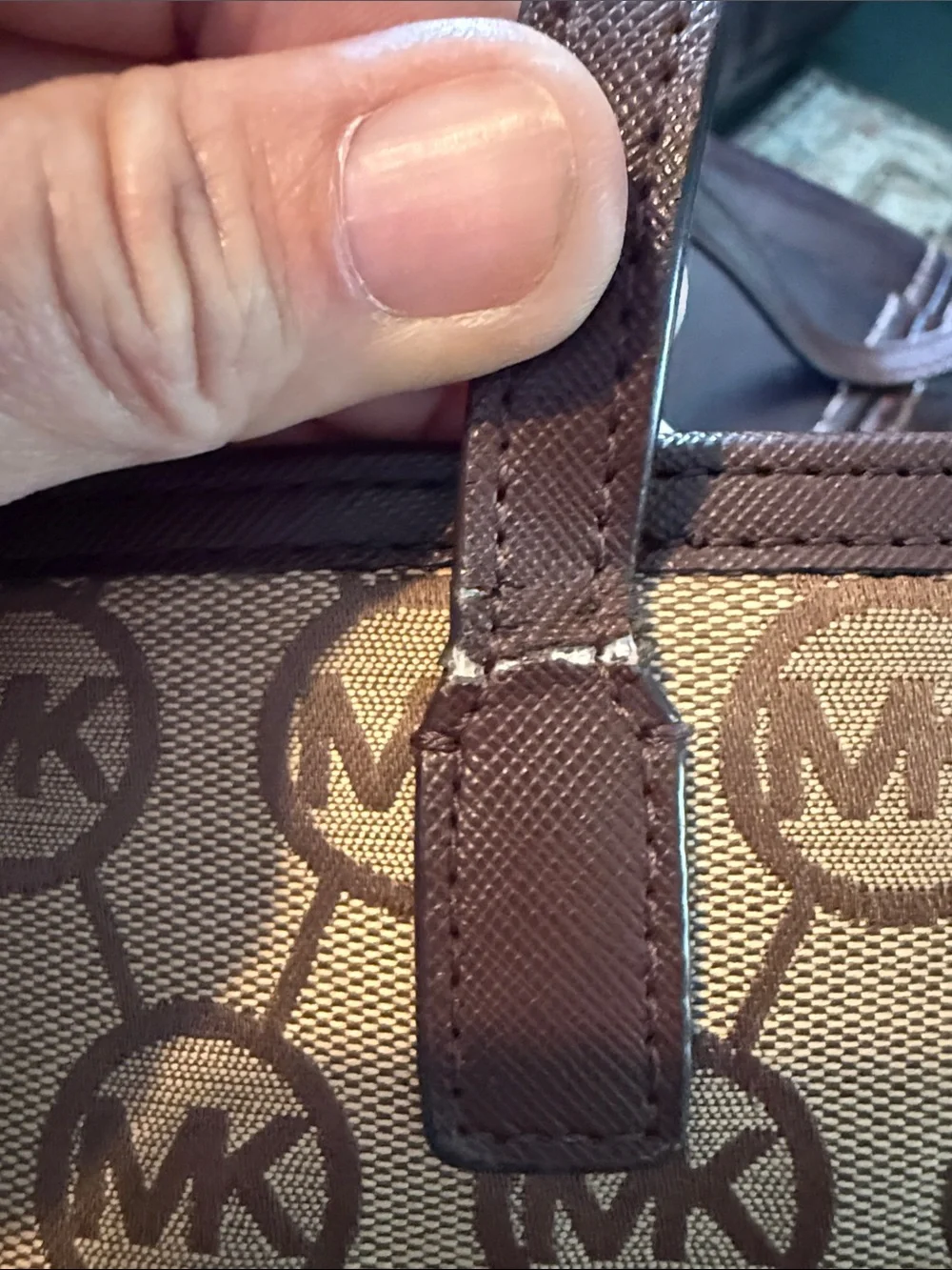 Michael Kors Beige and Brown Signature MK Tote